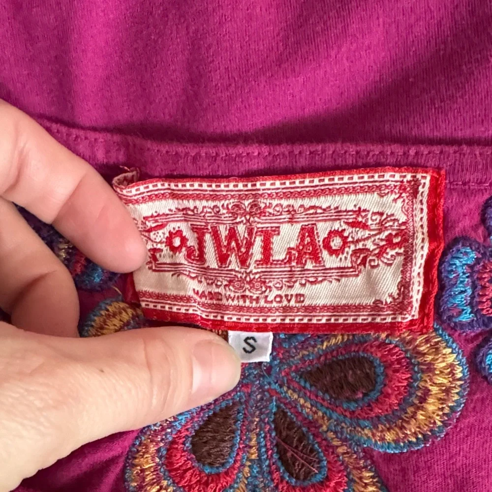 JWLA JOHNNY WAS PINK EMBROIDERED BOHO TOP SZ S - Picture 8 of 11